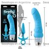 Kit vibrador mas dilatador anal fluorescentes celestes
